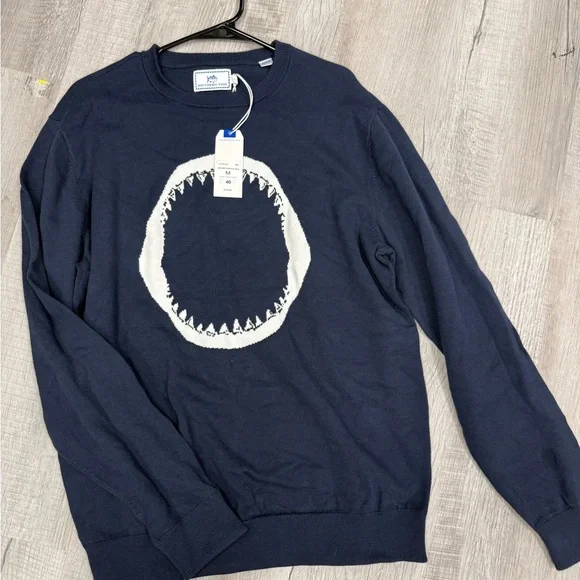 Southern Tide Men's Navy Shark Bite Crewneck Sweater